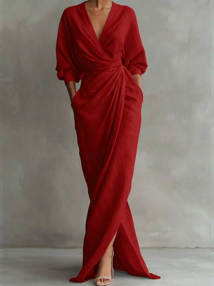 Women's Comfortable Everyday Fall Dress in Red