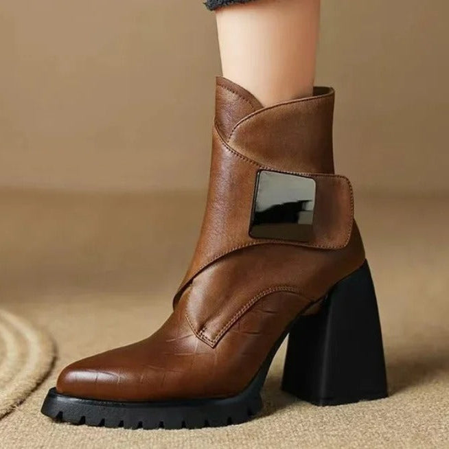 Women's Comfortable Knee High Boots All Day in Brown