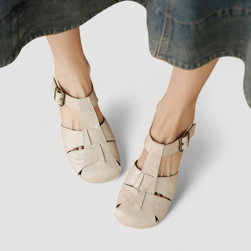 Women's Comfortable Orthopedic Mary Janes in Beige