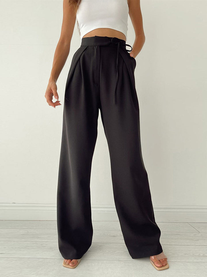 Women's Comfortable Wide Leg Pants High Waist in Black