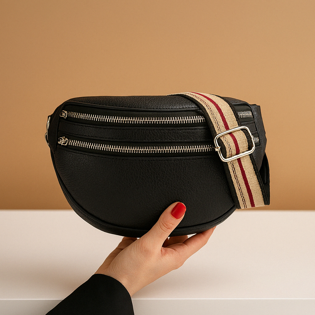 Women's Compact Crossbody Bag for Organized Travel in Black