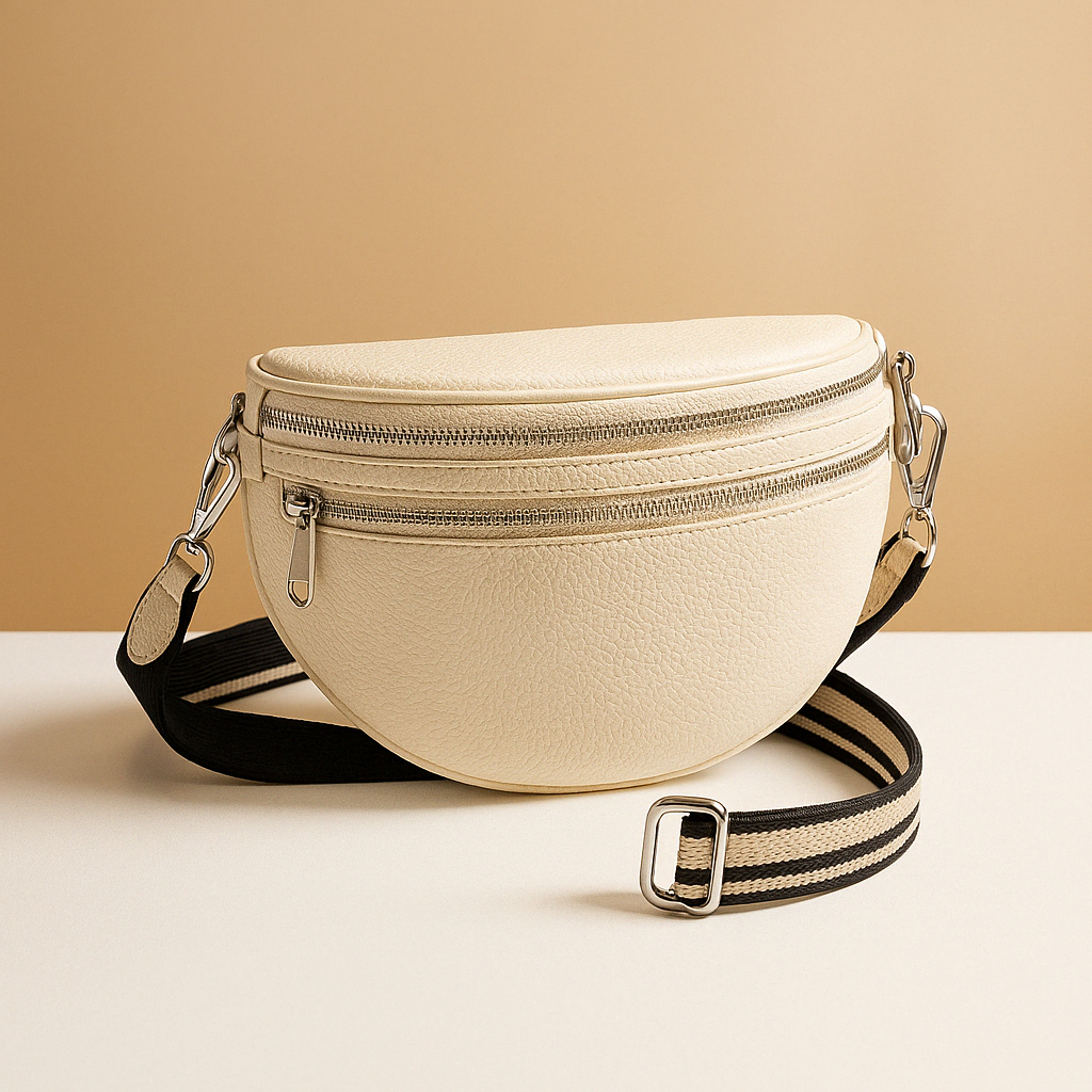 Women's Compact Crossbody Bag for Organized Travel in Cream