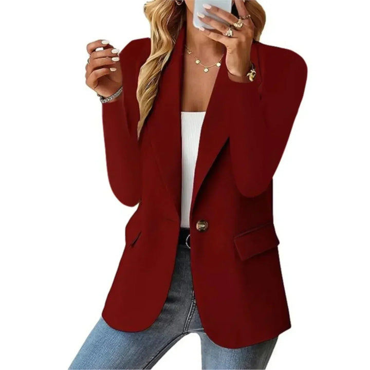 Women's Contemporary Blazer for Work in Burgundy