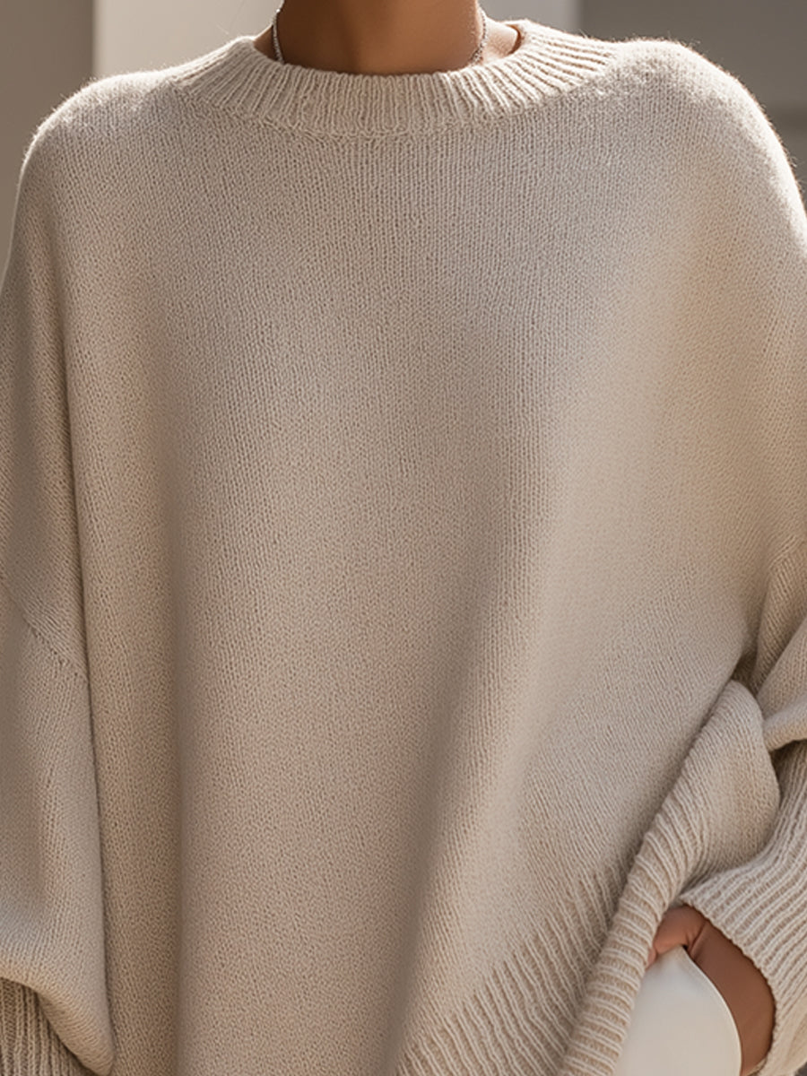 Women's Contemporary Wool Blend Oversized Sweater (2)