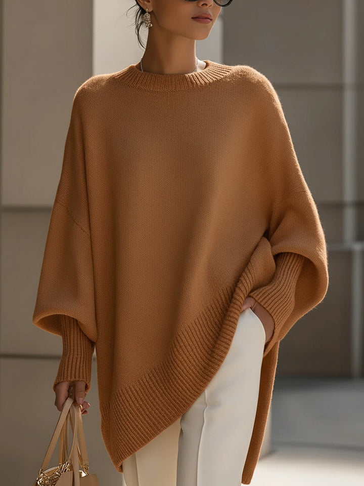 Women's Contemporary Wool Blend Oversized Sweater in Brown