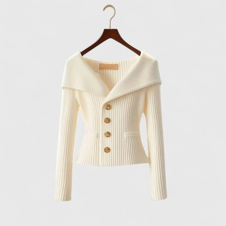Women's Cosy Knit Cardigan for Autumn in White