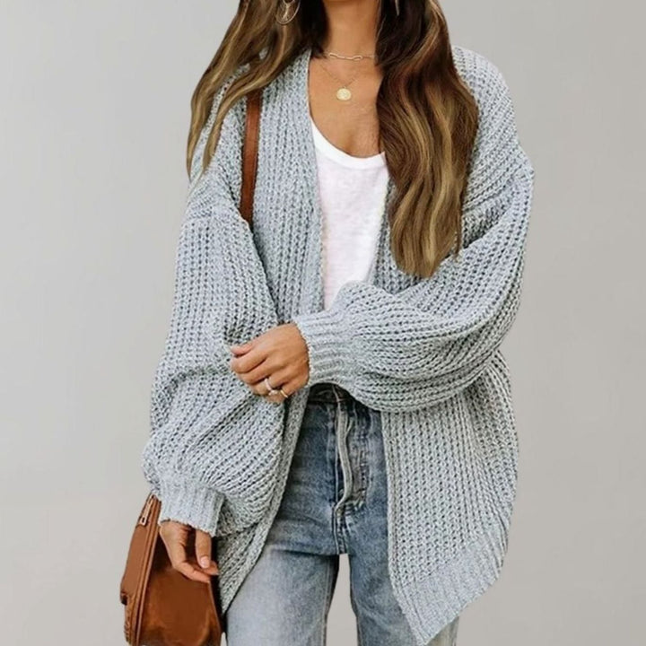 Women's Cosy Oversized Chunky Knit Cardigan in Grey