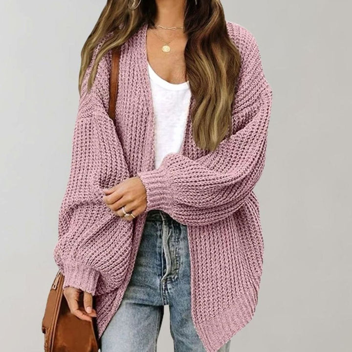 Women's Cosy Oversized Chunky Knit Cardigan in Pink