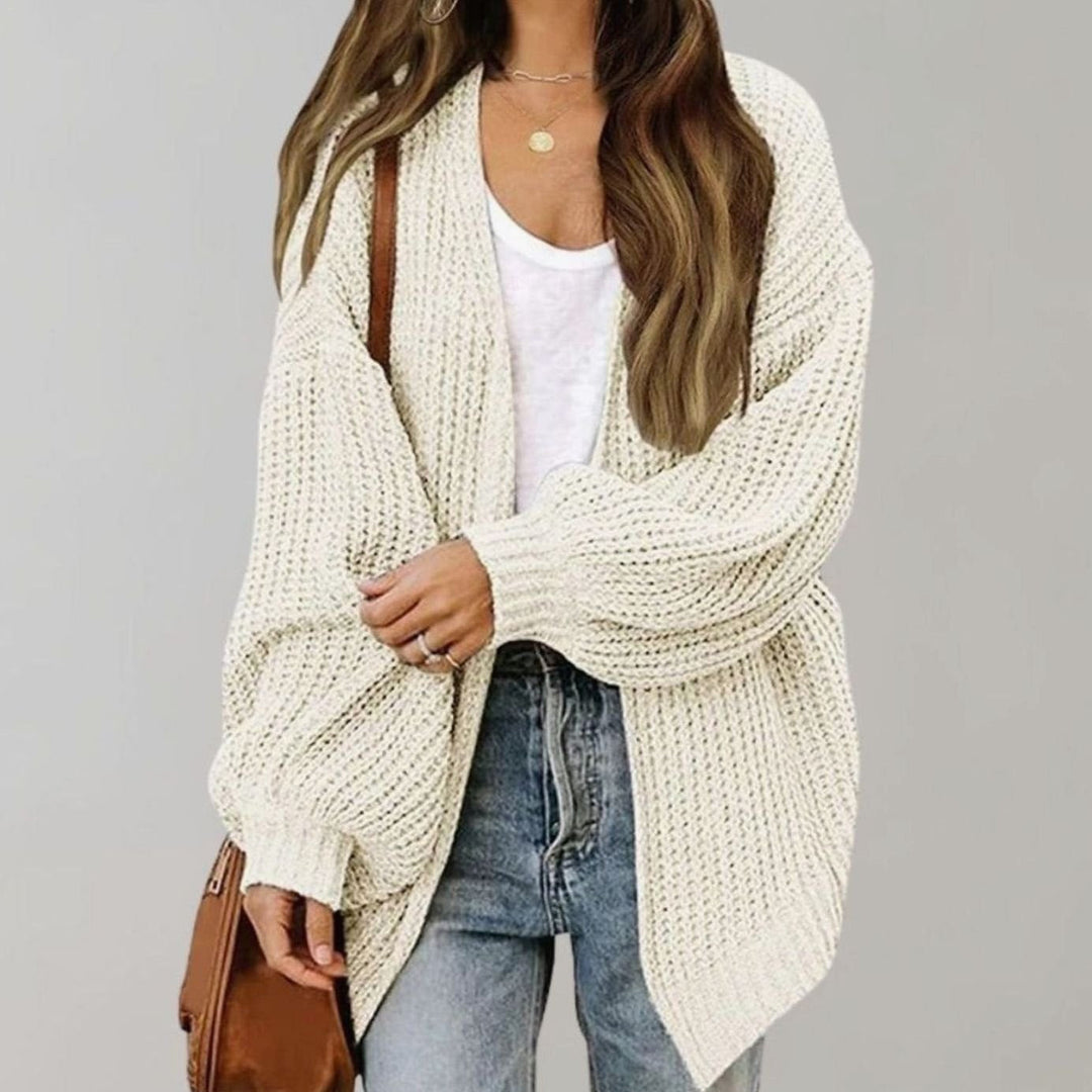 Women's Cosy Oversized Chunky Knit Cardigan in White