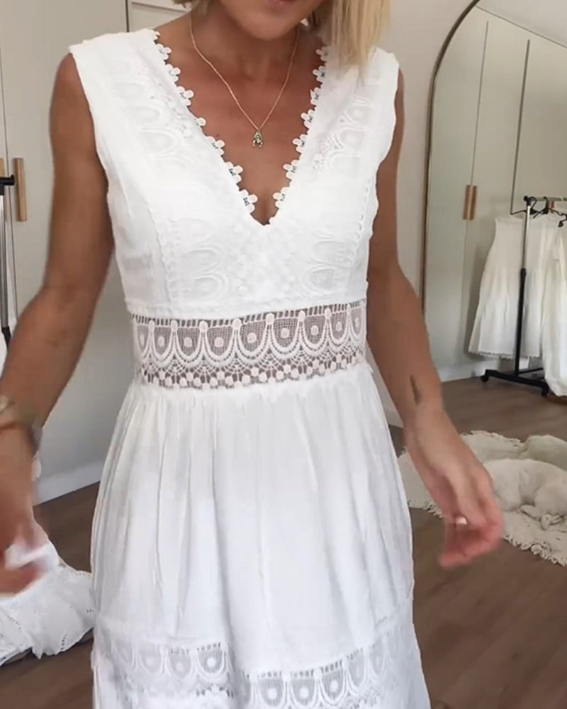 Women's Cotton Boho Midi Dress for Wedding Guests (3)