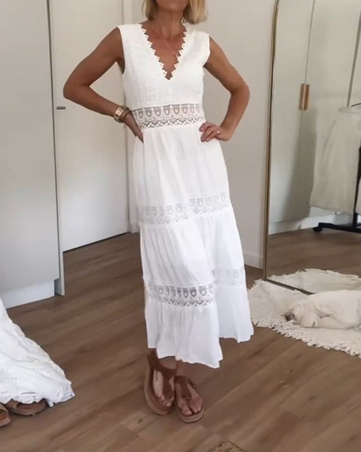 Women's Cotton Boho Midi Dress for Wedding Guests (6)