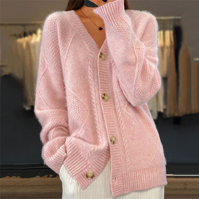 Women's Cozy Cardigan for Everyday Comfort in Pink