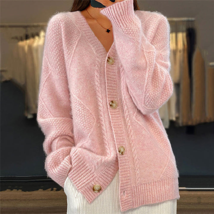 Women's Cozy Cardigan for Everyday Comfort in Pink