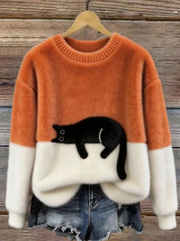 Sofia | Women's Cozy Cat Print Casual Sweater