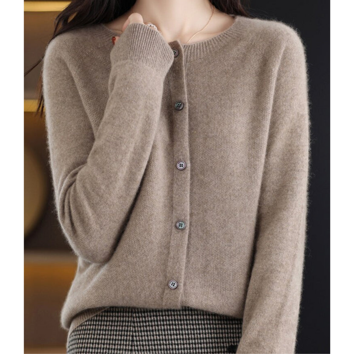 Women's Cozy Crew Neck Pullover for Autumn in Brown