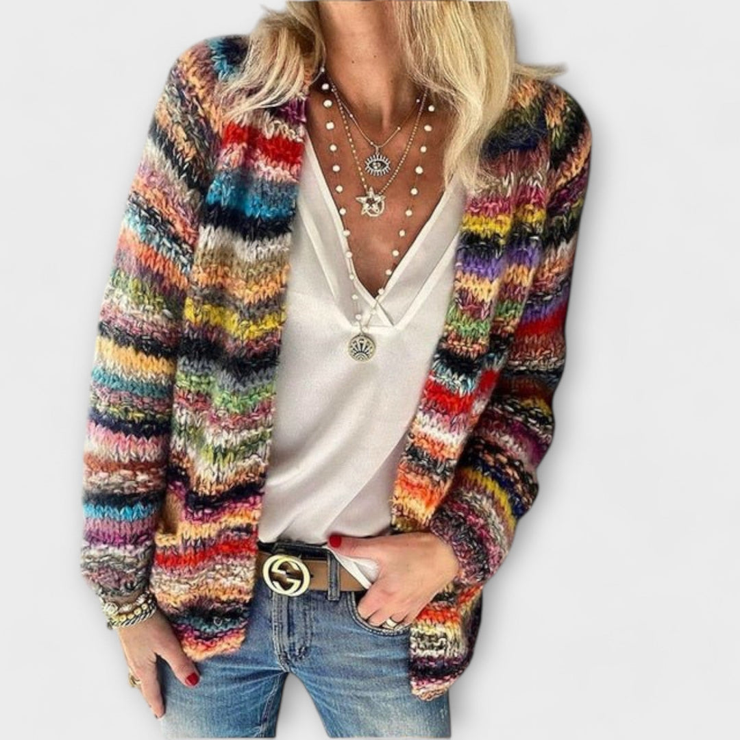 Women's Cozy Layering Cardigan for Autumn in Red