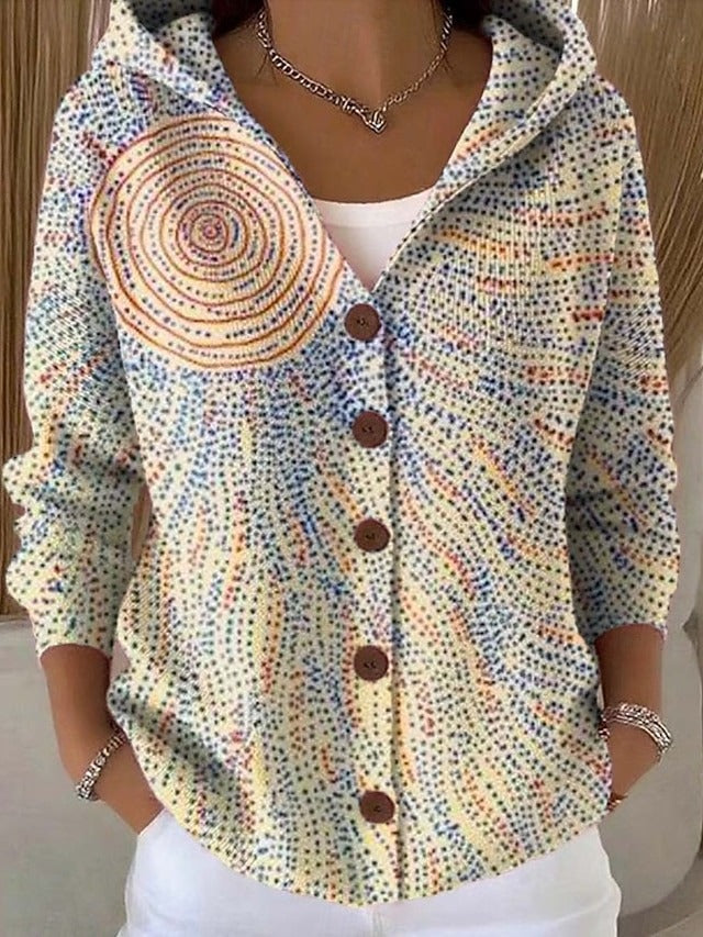Women's Cozy Long Knit Cardigan in Light Yellow
