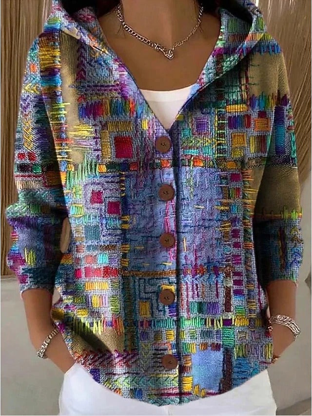 Women's Cozy Long Knit Cardigan in Purple