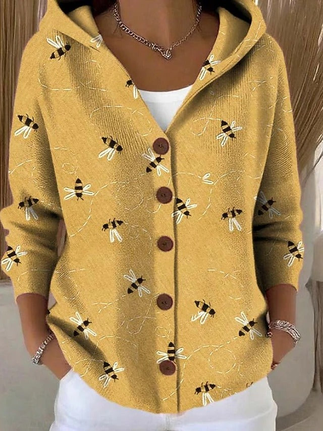 Women's Cozy Long Knit Cardigan in Yellow