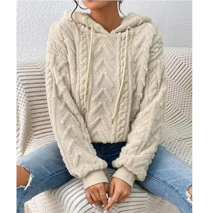 Women's Cozy Long Sleeve Pullover in Aprikose