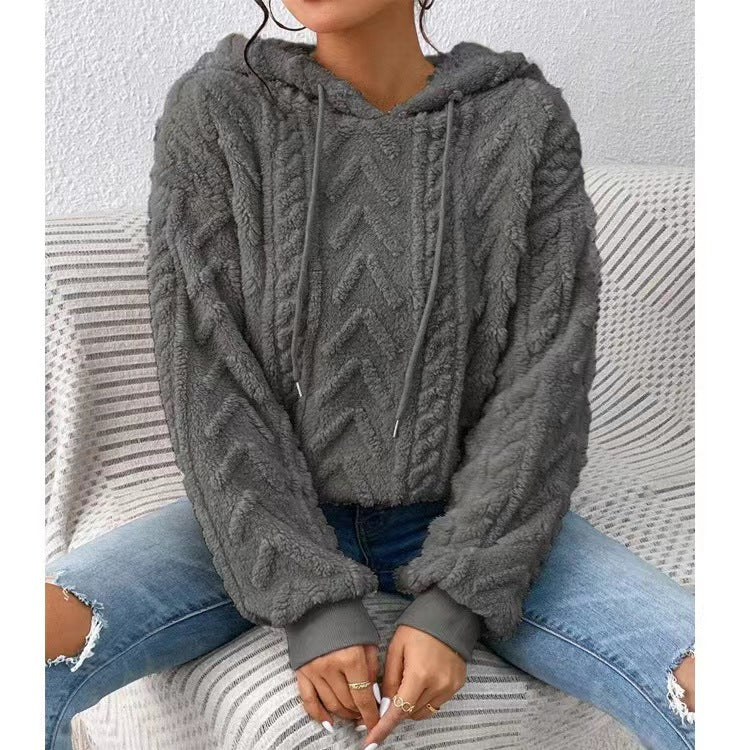 Women's Cozy Long Sleeve Pullover in Dark Grey