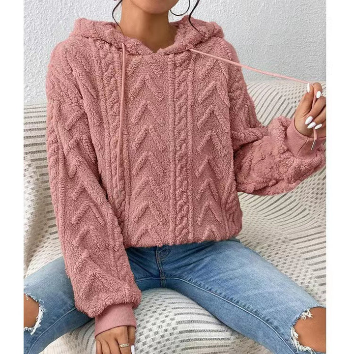 Women's Cozy Long Sleeve Pullover in Pink