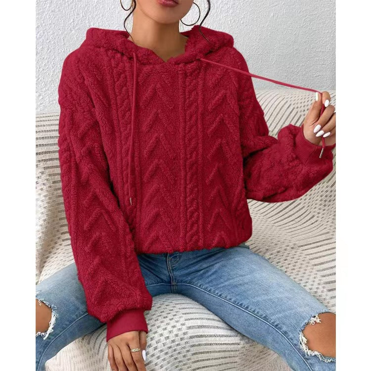 Women's Cozy Long Sleeve Pullover in Red