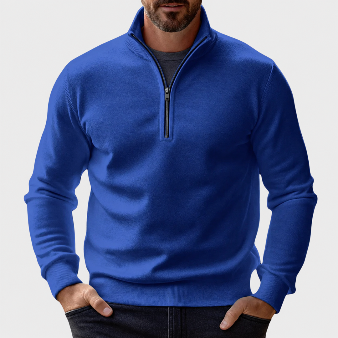 Women's Cozy Zip Sweater for Everyday Wear in Blue