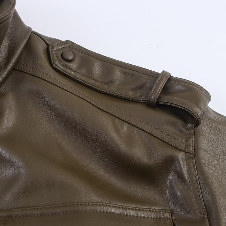 Women's Cropped Leather Jacket, Bomber Style (4)