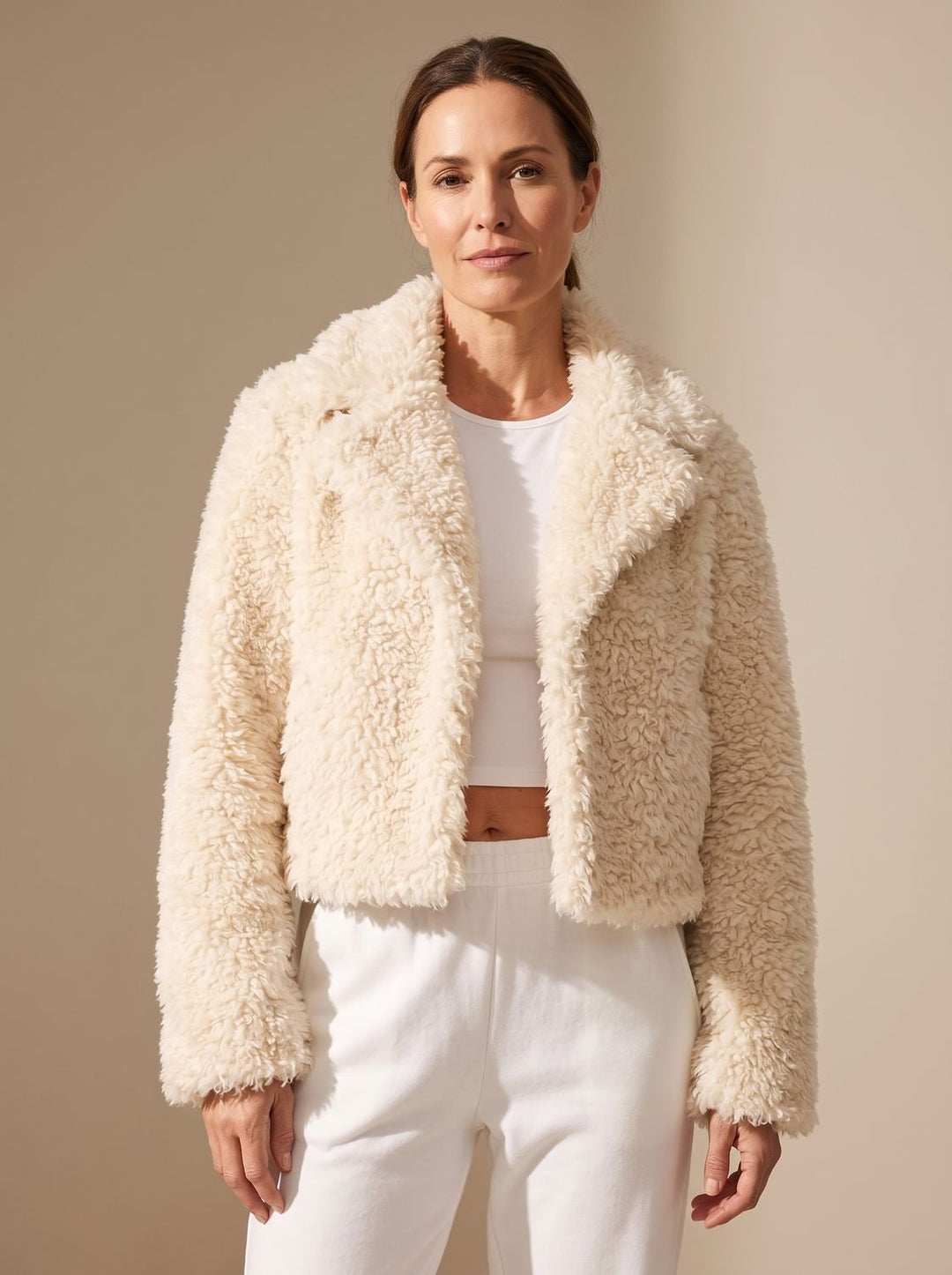 Women's Cropped Puffer Coat Faux Fur (10)