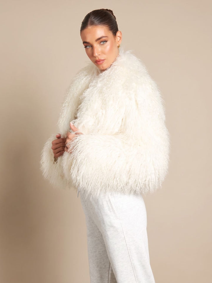 Women's Cropped Puffer Coat Faux Fur (11)