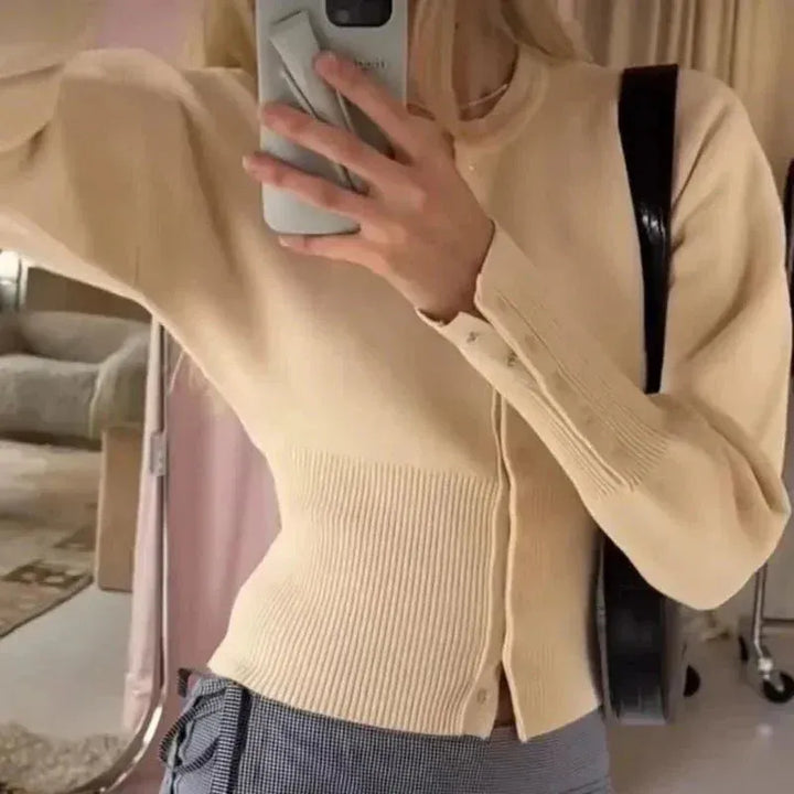 Women's Cropped Ribbed Cardigan for Autumn (5)