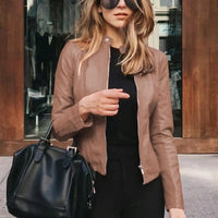 Grace | Women's Cropped Structured Leather Jacket