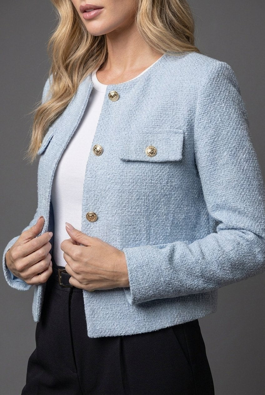 Women's Cropped Tweed Jacket for Elegant Occasions (3)