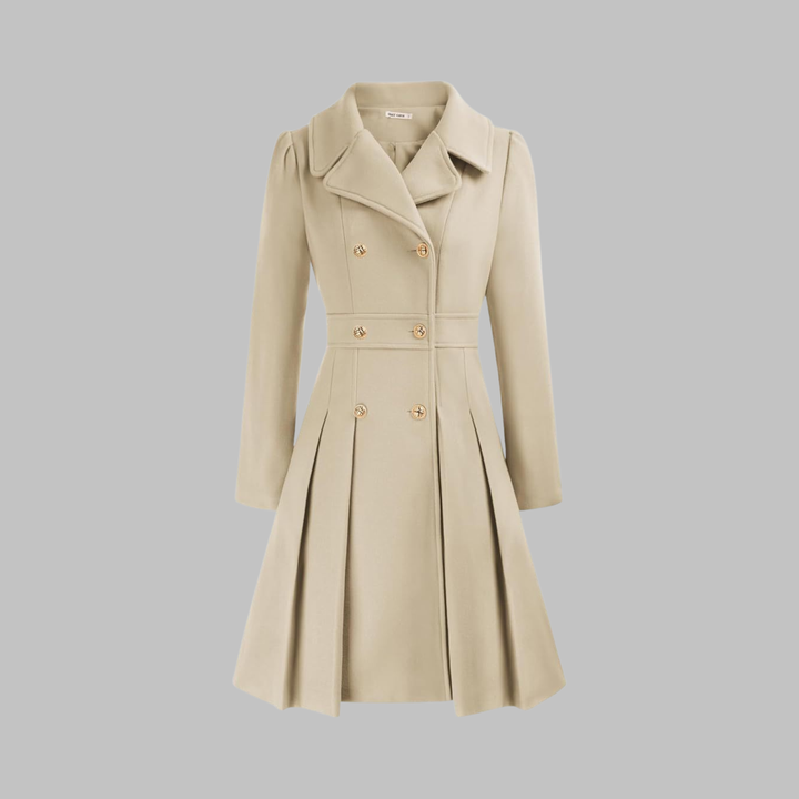 Women's Double-Button Trench Coat for Autumn in Beige