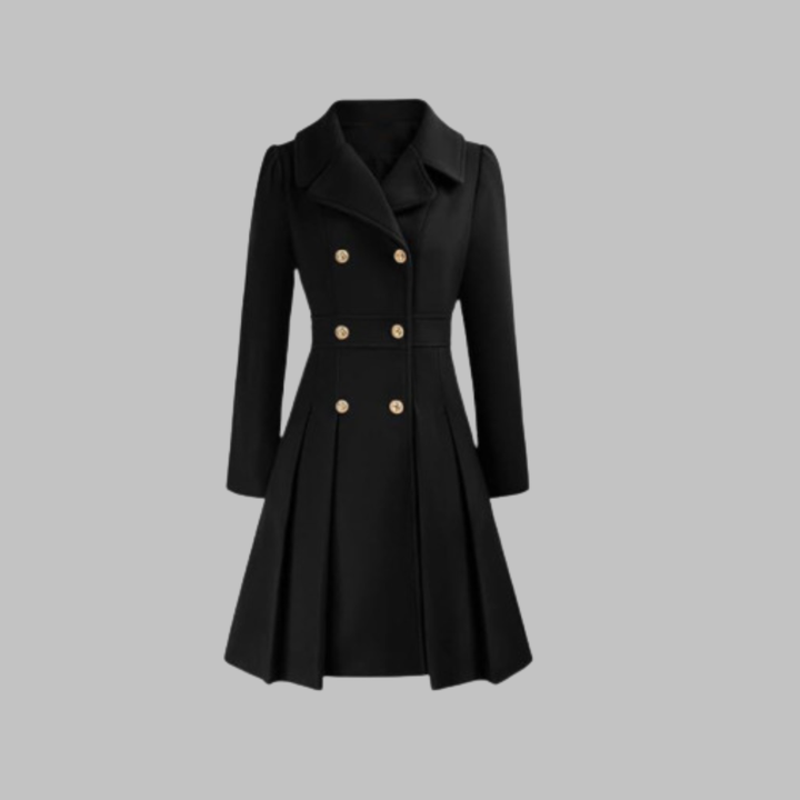 Women's Double-Button Trench Coat for Autumn in Black