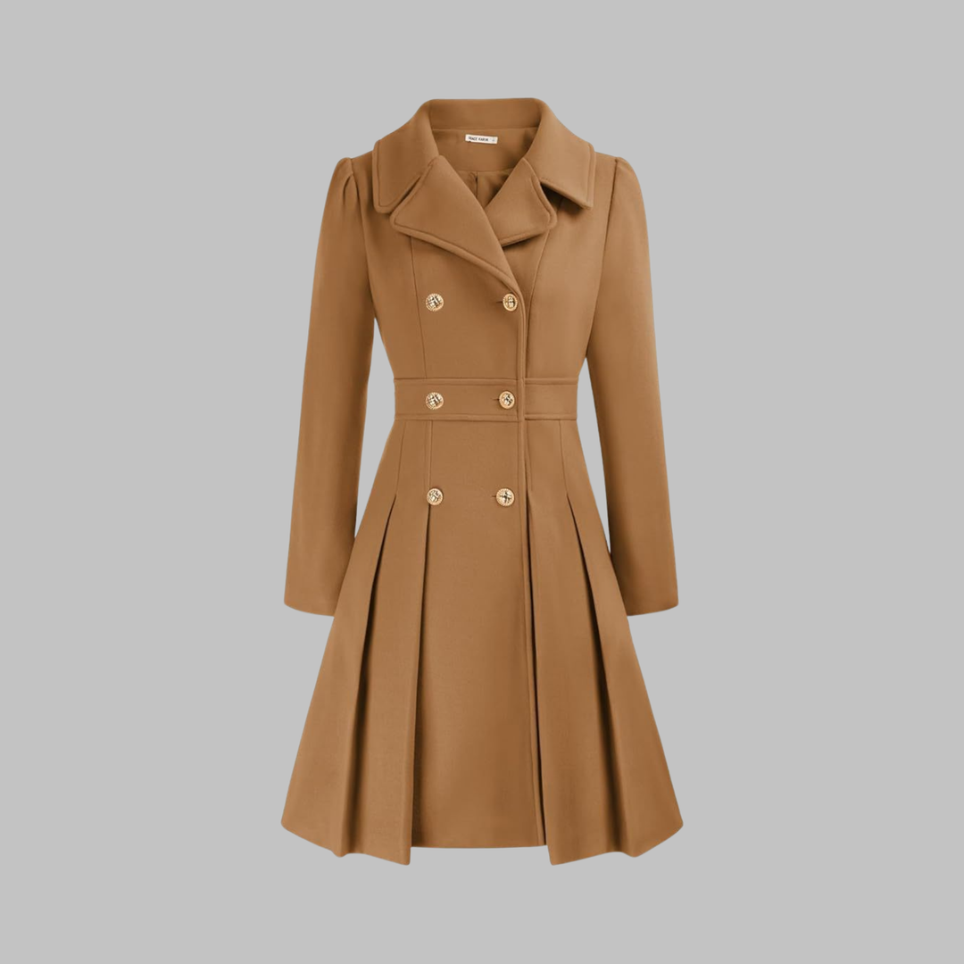 Women's Double-Button Trench Coat for Autumn in Brown
