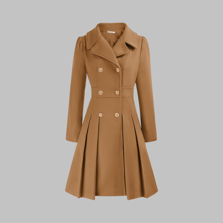 Women's Double-Button Trench Coat for Autumn in Brown