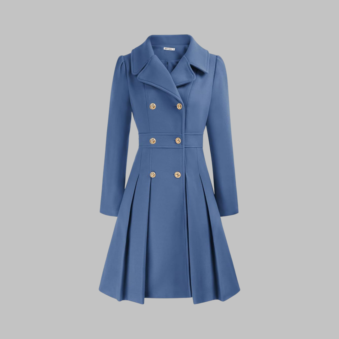 Women's Double-Button Trench Coat for Autumn in Grey