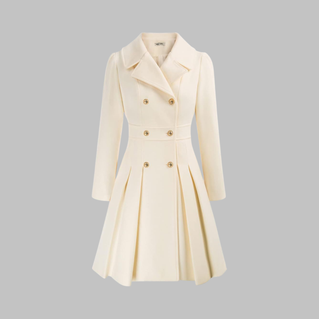 Women's Double-Button Trench Coat for Autumn in White