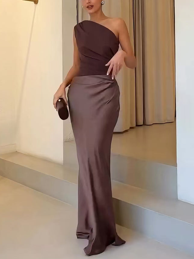 Women's Draped Maxi Fall Wedding Guest Dress (6)