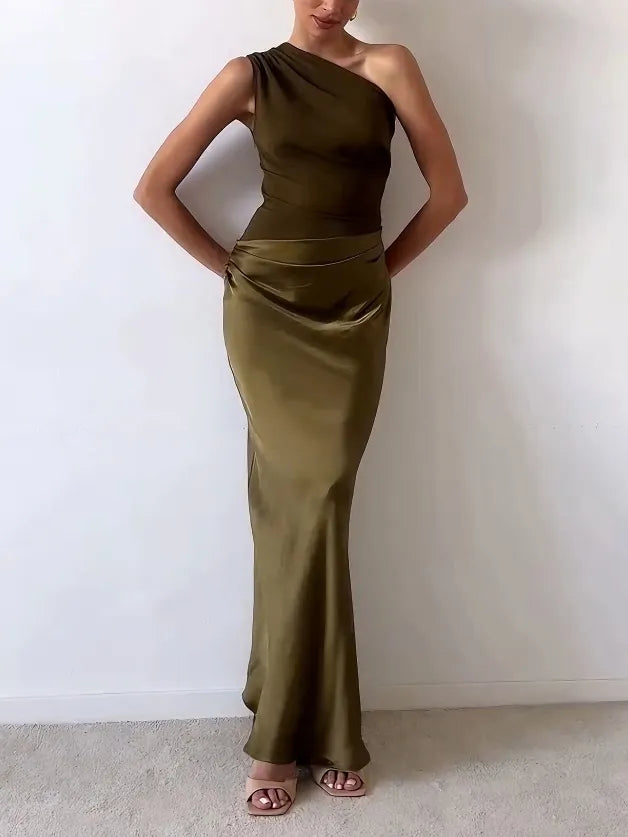 Women's Draped Maxi Fall Wedding Guest Dress (8)