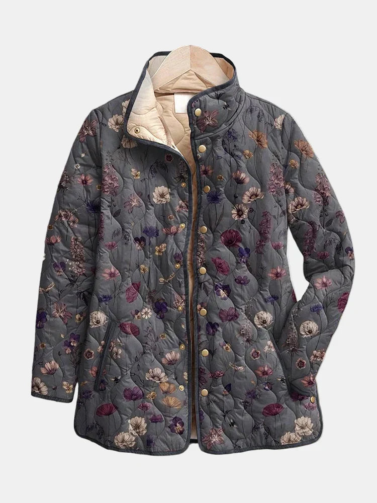 Women's Draped Oversized Quilted Puffer Coat in Multicolour
