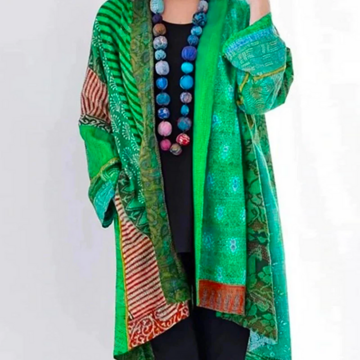 Women's Duster Boho Cardigan with Relaxed Fit in Green