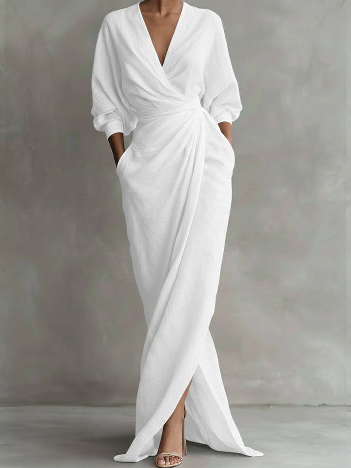 Women's Effortless Fall Wedding Guest Dress in White