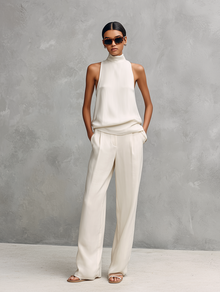 Women's Effortless Summer Two-Piece Set in White