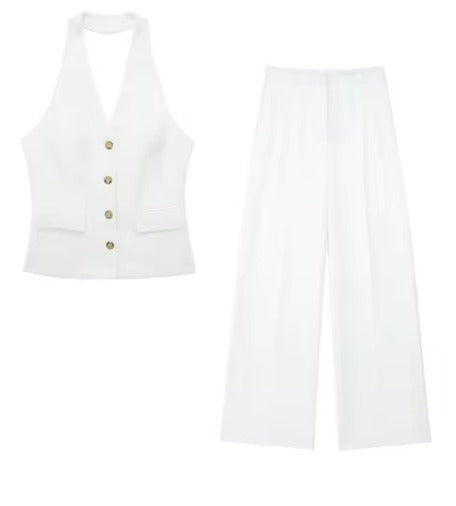Women's Elegant Autumn Wedding Guest Set in White