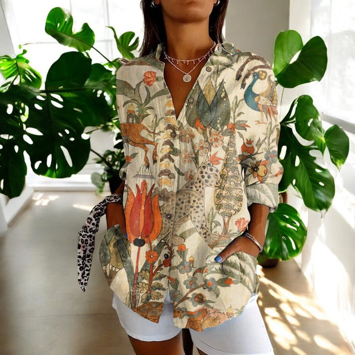 Women's Elegant Blouse in Vintage Floral in Boheme