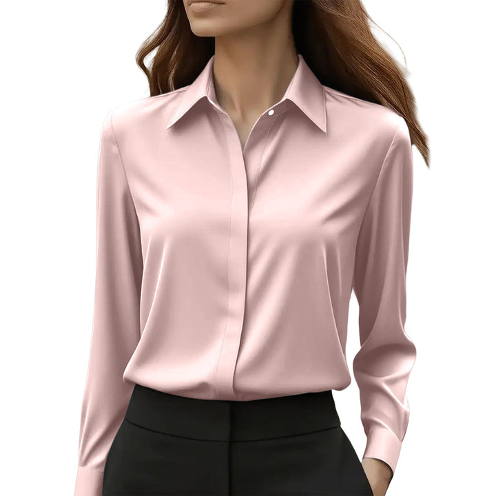 Women's Elegant Blouse with Classic Buttons in Pink