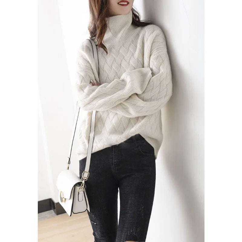 Women's Elegant Cashmere Turtleneck for Autumn (2)